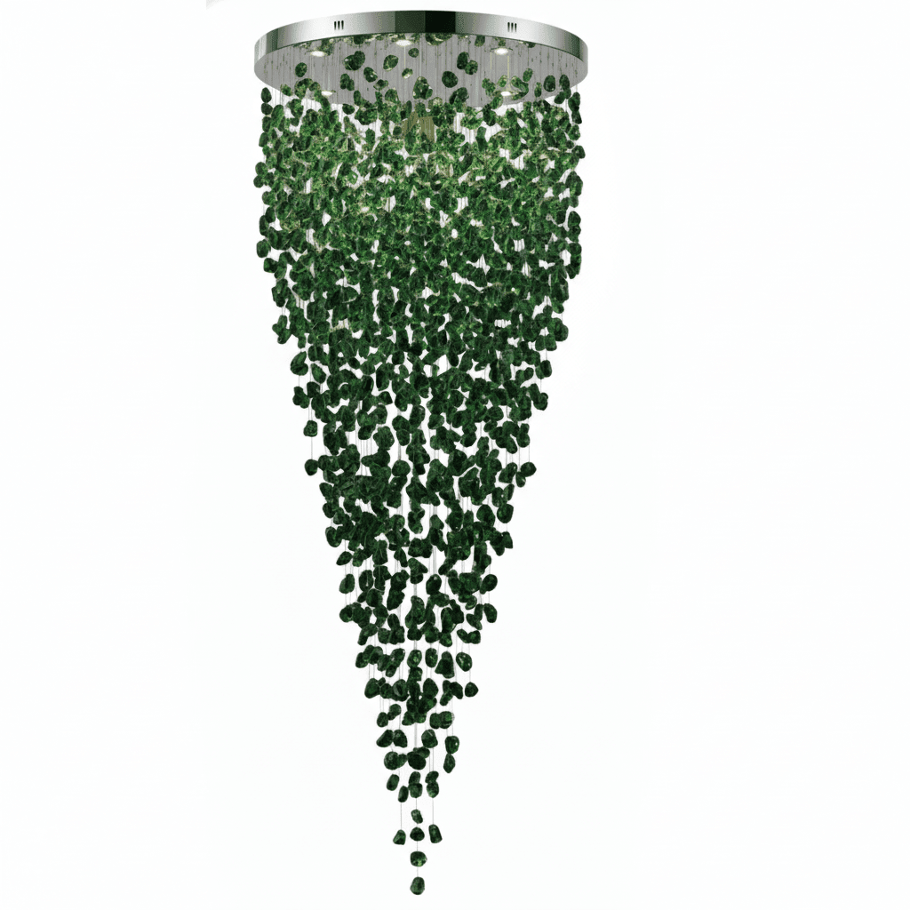 Crystal Stone Crystal Spiral Chandelier - Zelno Lighting
