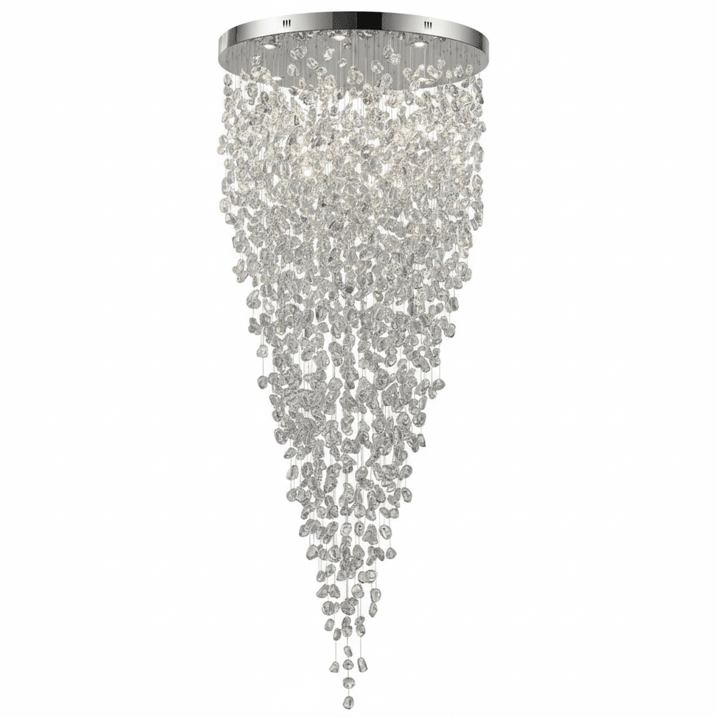 Crystal Stone Crystal Spiral Chandelier - Zelno Lighting