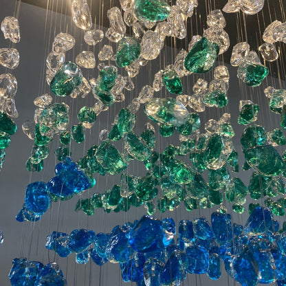 Crystal Stone Crystal Spiral Chandelier - Zelno Lighting