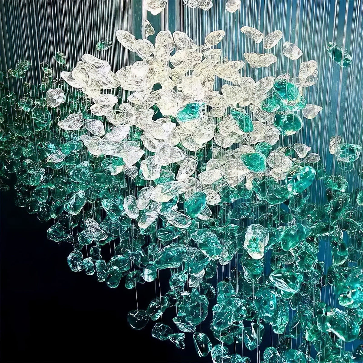Crystal Stone Crystal Spiral Chandelier - Zelno Lighting