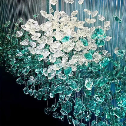 Crystal Stone Crystal Spiral Chandelier - Zelno Lighting