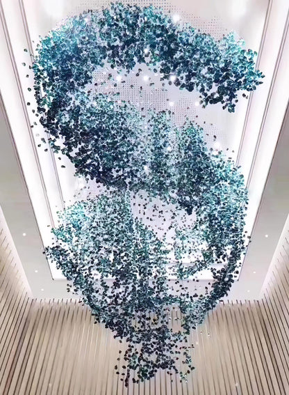 Crystal Stone Crystal Spiral Chandelier - Zelno Lighting