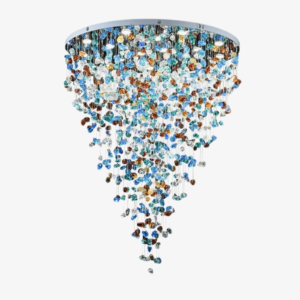 Crystal Stone Crystal Spiral Chandelier - Zelno Lighting