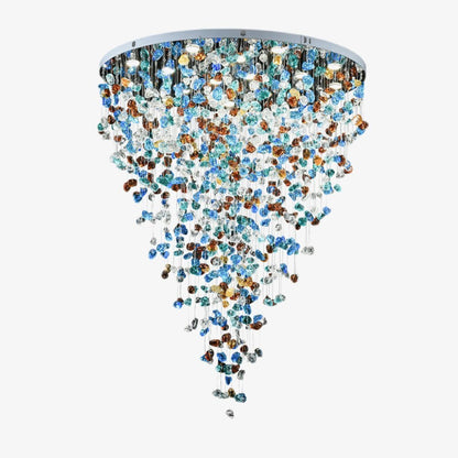 Crystal Stone Crystal Spiral Chandelier - Zelno Lighting