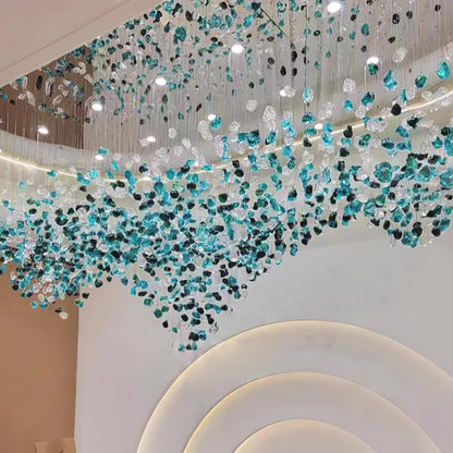 Crystal Stone Crystal Spiral Chandelier - Zelno Lighting