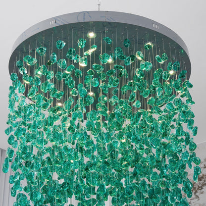 Crystal Stone Crystal Spiral Chandelier - Zelno Lighting