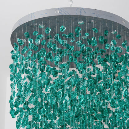 Crystal Stone Crystal Spiral Chandelier - Zelno Lighting