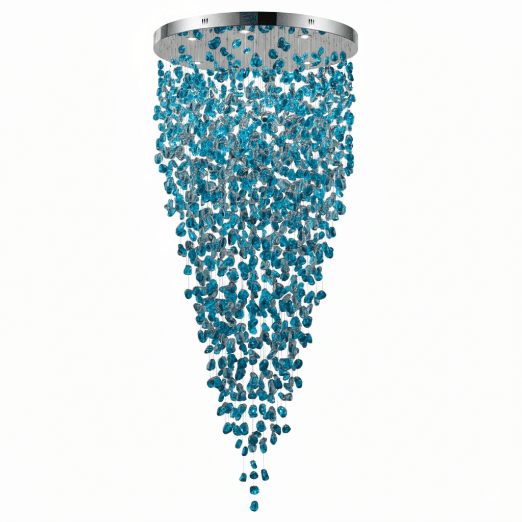Crystal Stone Crystal Spiral Chandelier - Zelno Lighting