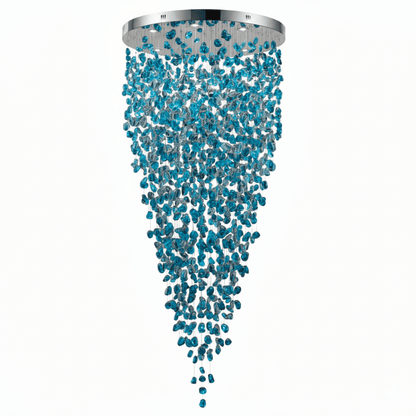 Crystal Stone Crystal Spiral Chandelier - Zelno Lighting