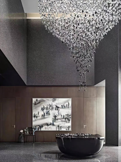Crystal Stone Crystal Spiral Chandelier - Zelno Lighting