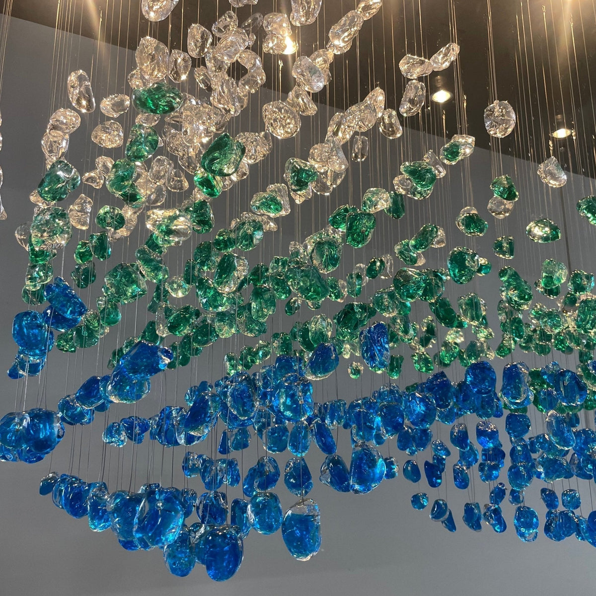 Crystal Stone Crystal Spiral Chandelier - Zelno Lighting