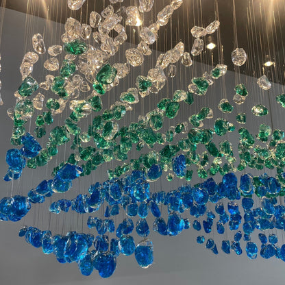 Crystal Stone Crystal Spiral Chandelier - Zelno Lighting