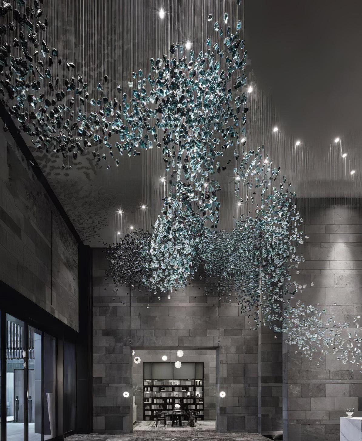 Crystal Stone Crystal Spiral Chandelier - Zelno Lighting
