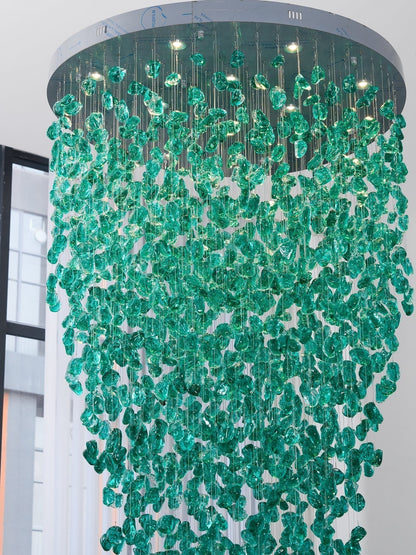 Crystal Stone Crystal Spiral Chandelier - Zelno Lighting