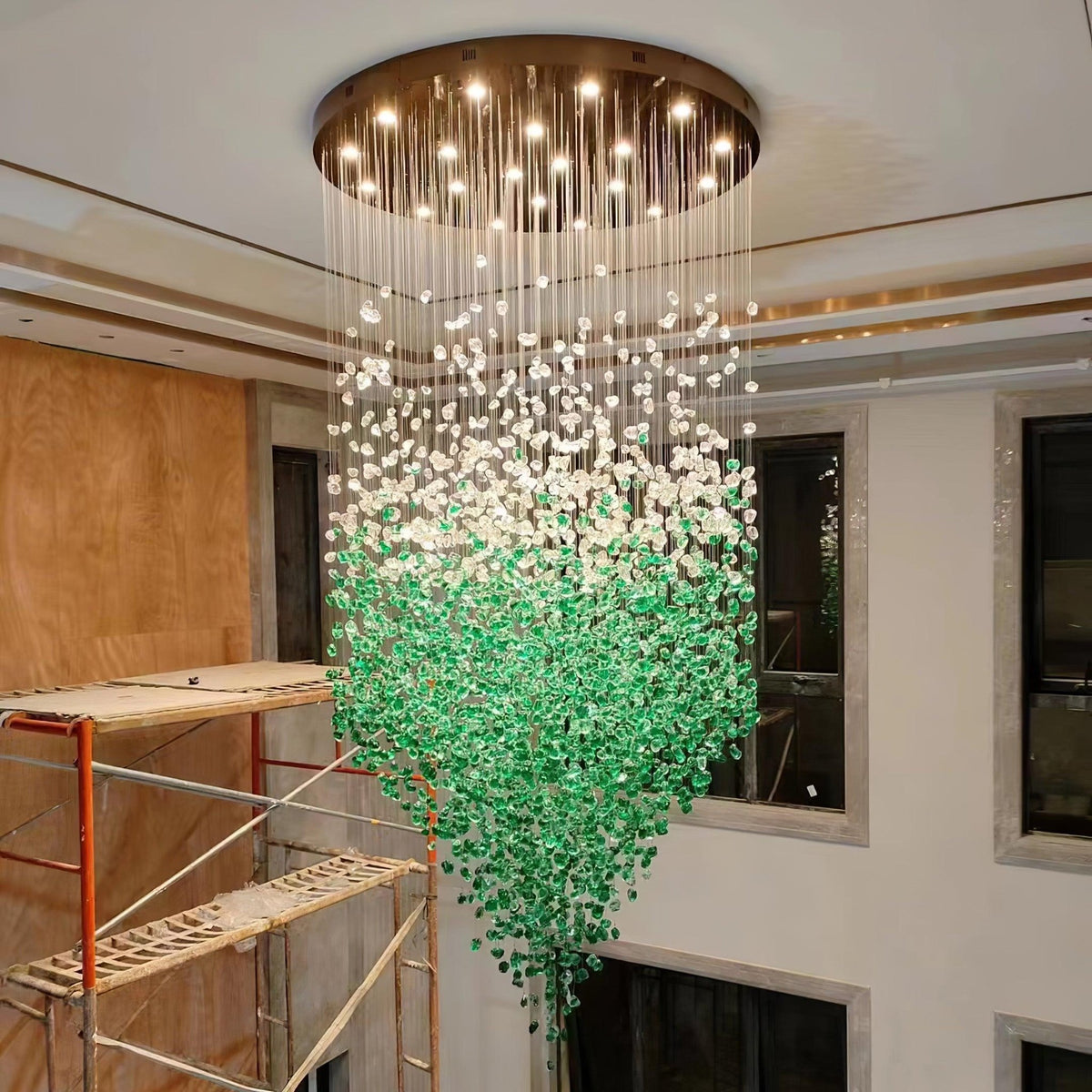 Crystal Stone Crystal Spiral Chandelier - Zelno Lighting