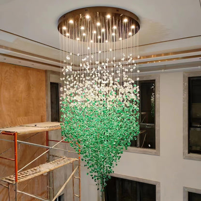 Crystal Stone Crystal Spiral Chandelier - Zelno Lighting
