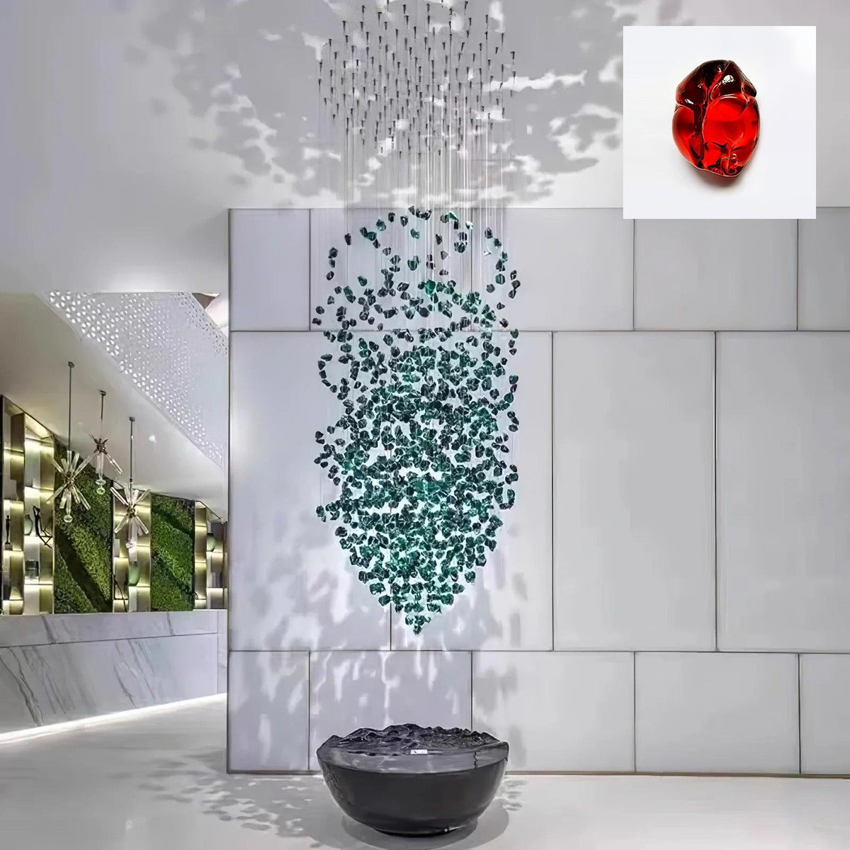 Crystal Stone Crystal Spiral Chandelier - Zelno Lighting