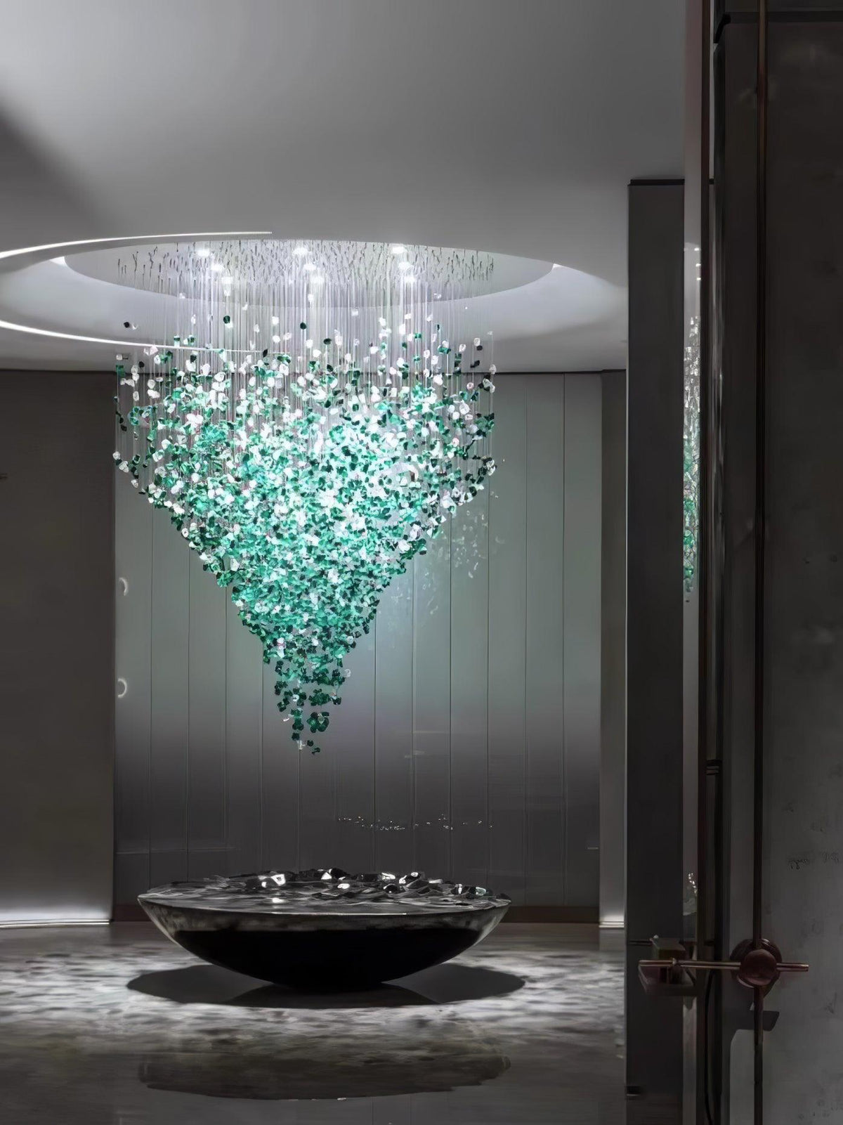 Crystal Stone Crystal Spiral Chandelier - Zelno Lighting