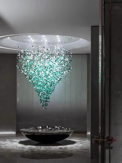 Crystal Stone Crystal Spiral Chandelier - Zelno Lighting
