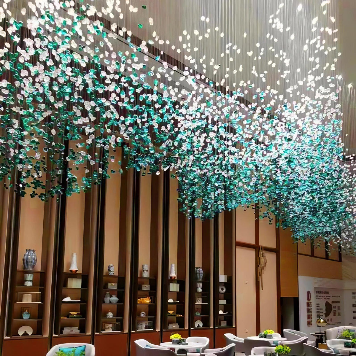Crystal Stone Crystal Spiral Chandelier - Zelno Lighting