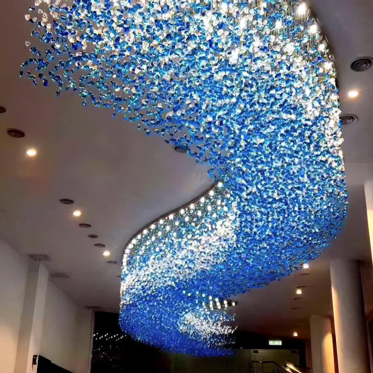 Crystal Stone Crystal Spiral Chandelier - Zelno Lighting