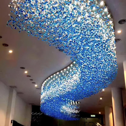 Crystal Stone Crystal Spiral Chandelier - Zelno Lighting