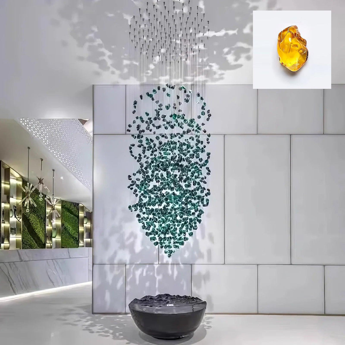 Crystal Stone Crystal Spiral Chandelier - Zelno Lighting