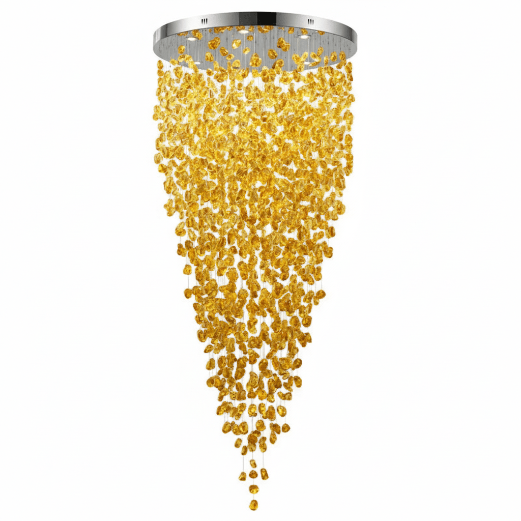 Crystal Stone Crystal Spiral Chandelier - Zelno Lighting