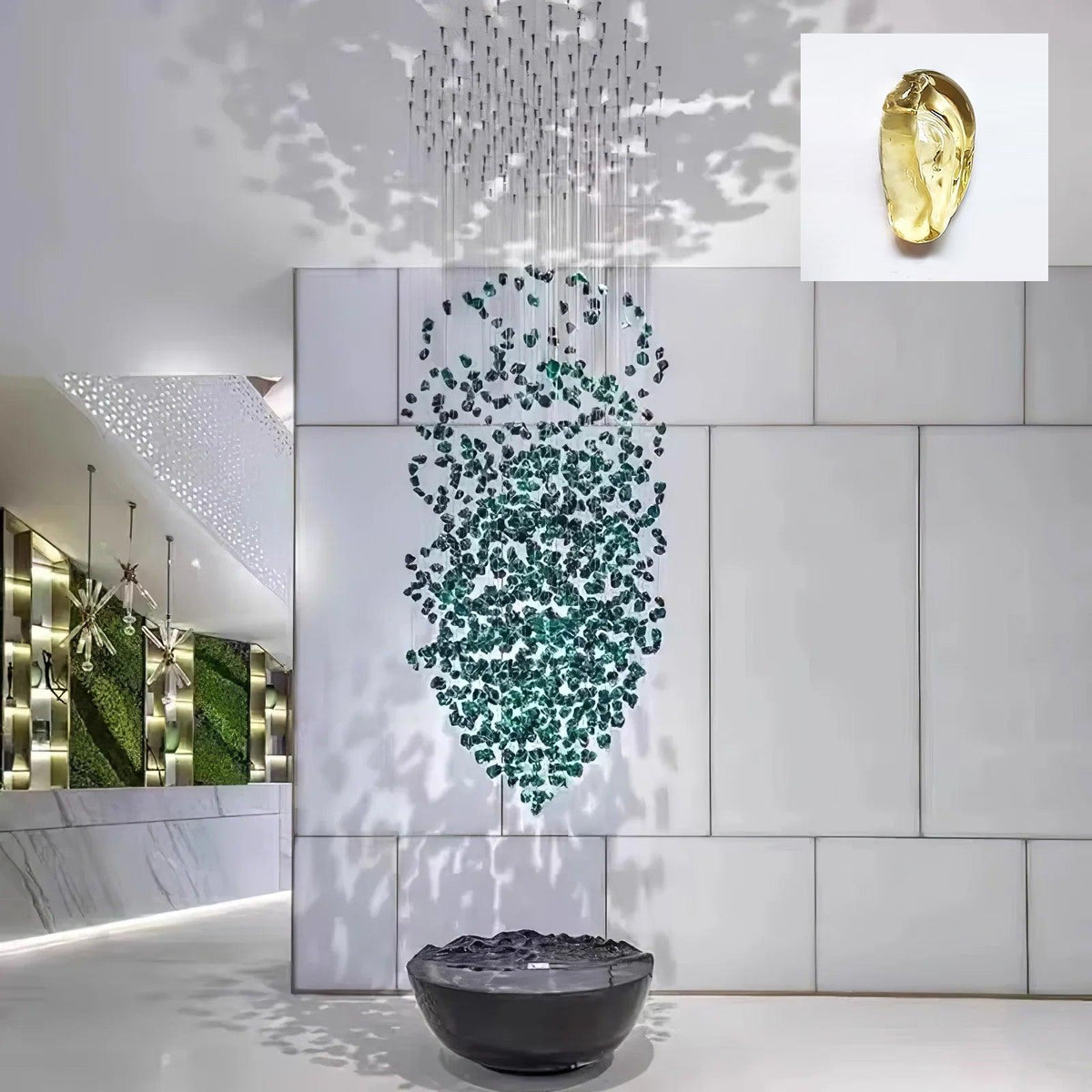 Crystal Stone Crystal Spiral Chandelier - Zelno Lighting