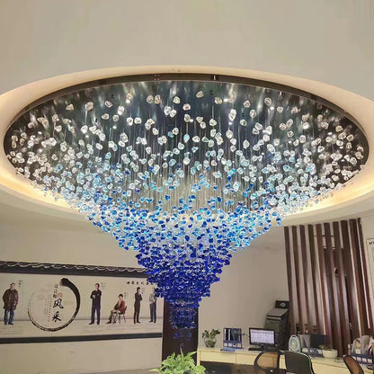 Crystal Stone Crystal Spiral Chandelier - Zelno Lighting