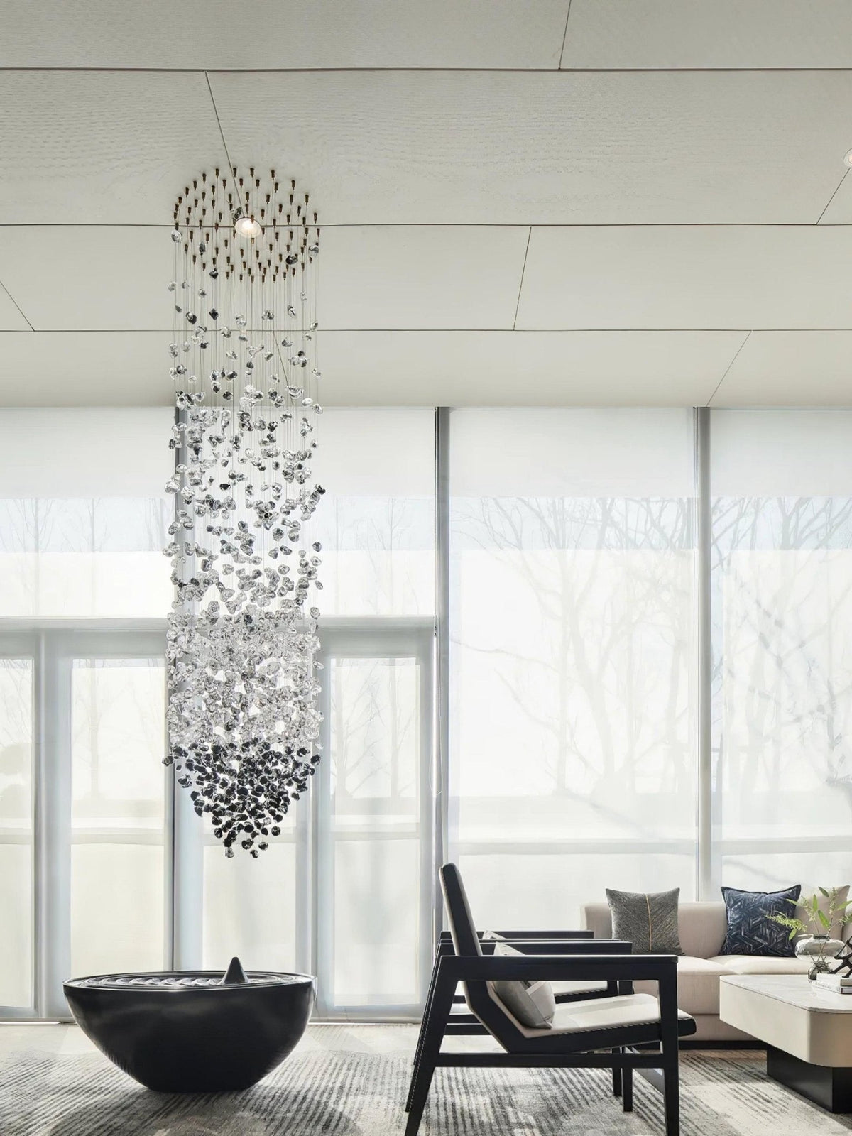 Crystal Stone Crystal Spiral Chandelier - Zelno Lighting