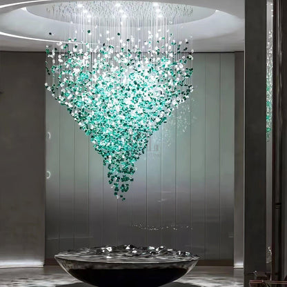 Crystal Stone Crystal Spiral Chandelier - Zelno Lighting