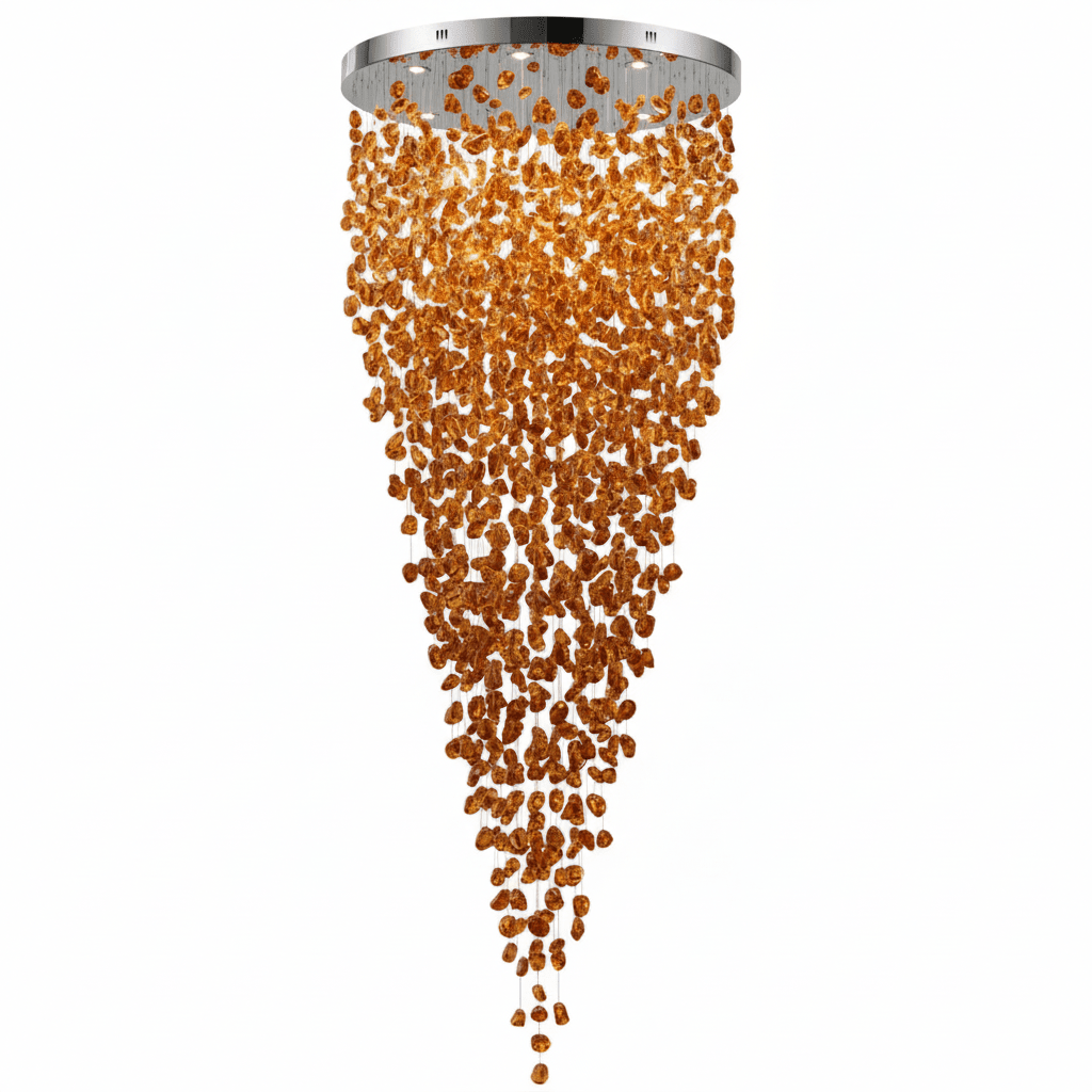Crystal Stone Crystal Spiral Chandelier - Zelno Lighting
