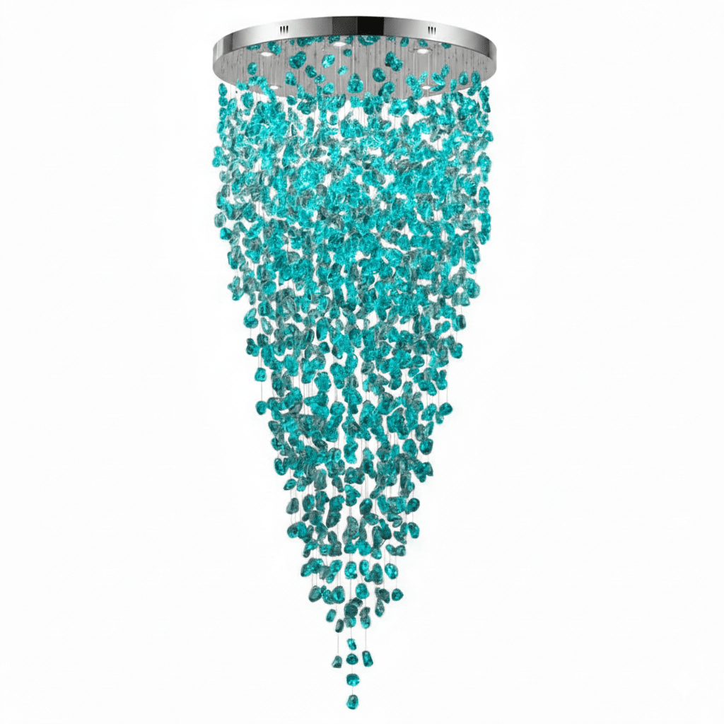 Crystal Stone Crystal Spiral Chandelier - Zelno Lighting