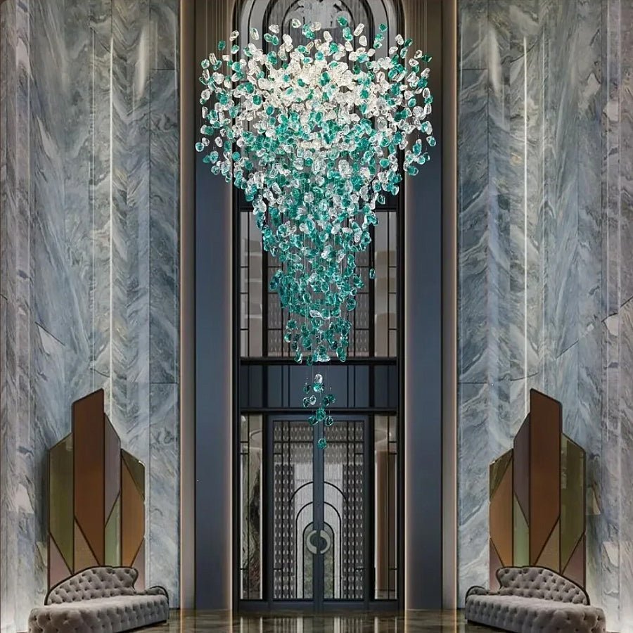 Crystal Stone Crystal Spiral Chandelier - Zelno Lighting