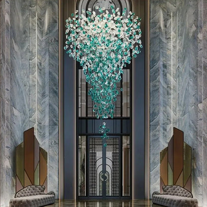 Crystal Stone Crystal Spiral Chandelier - Zelno Lighting