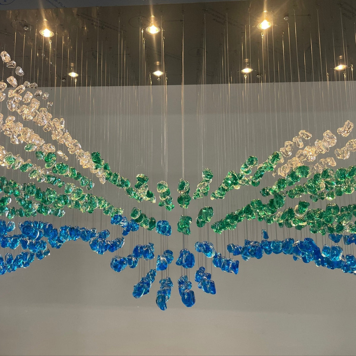 Crystal Stone Crystal Spiral Chandelier - Zelno Lighting