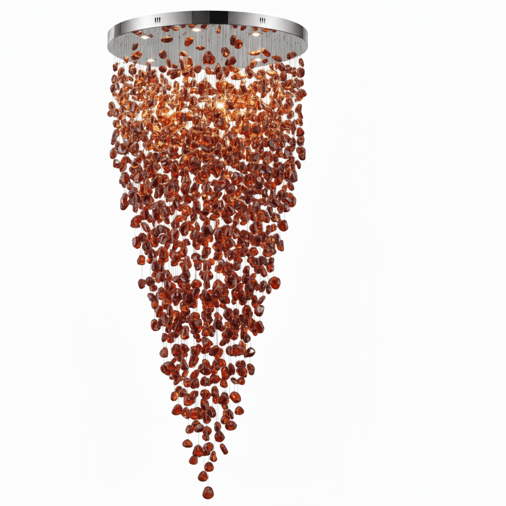 Crystal Stone Crystal Spiral Chandelier - Zelno Lighting