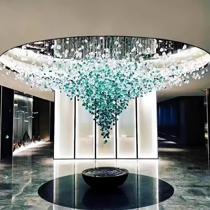 Crystal Stone Crystal Spiral Chandelier - Zelno Lighting