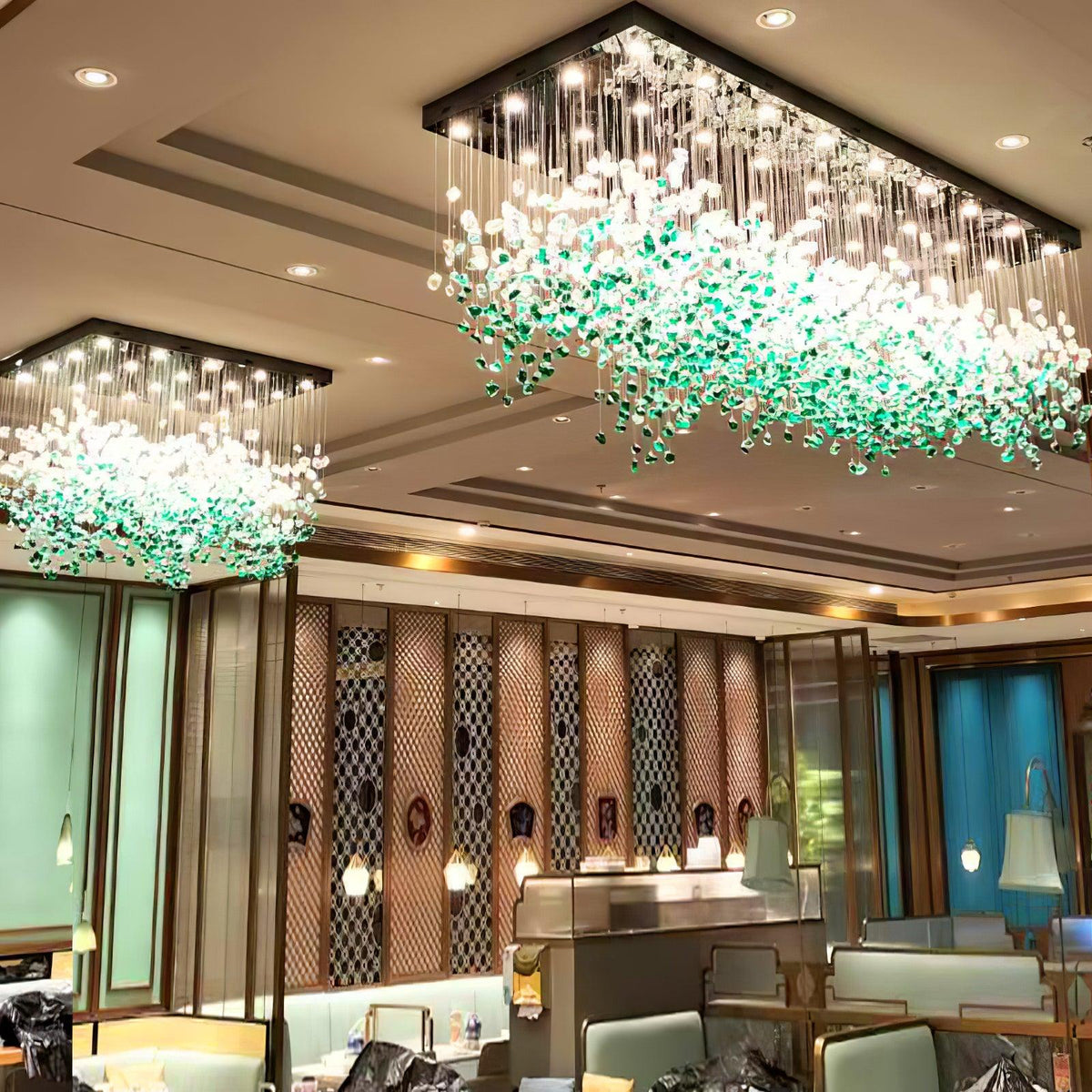 Crystal Stone Crystal Spiral Chandelier - Zelno Lighting
