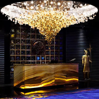 Crystal Stone Crystal Spiral Chandelier - Zelno Lighting