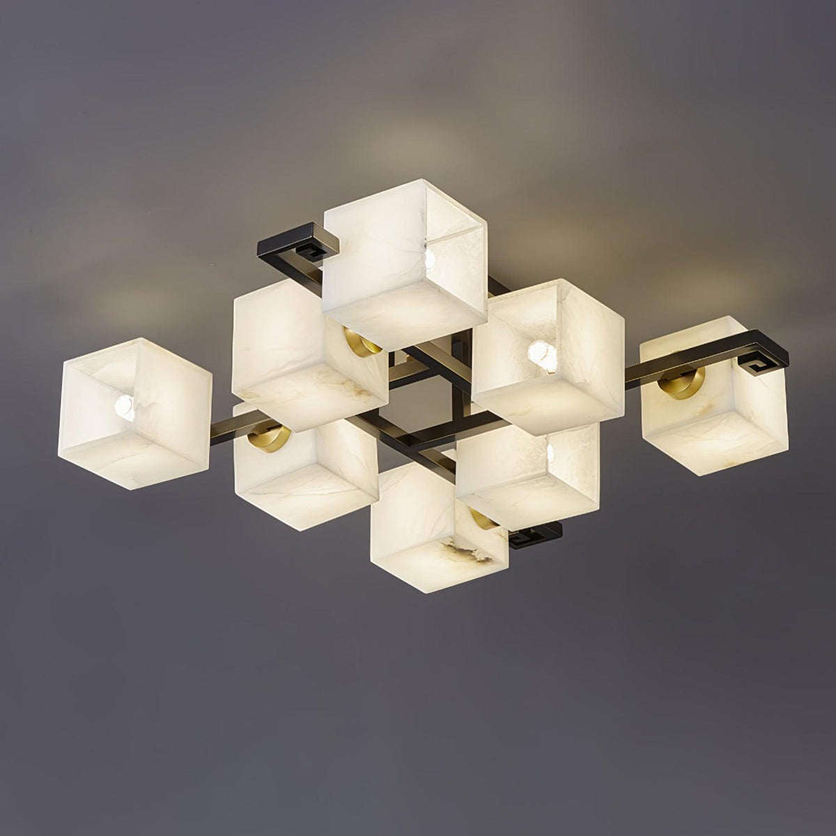 Cubist Alabaster Cluster Ceiling Lamp - Zelno Lighting