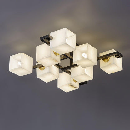 Cubist Alabaster Cluster Ceiling Lamp - Zelno Lighting