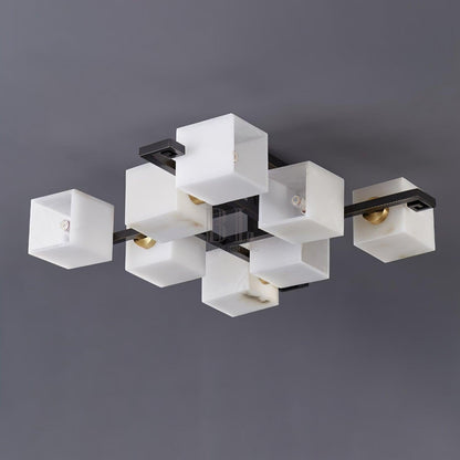 Cubist Alabaster Cluster Ceiling Lamp - Zelno Lighting