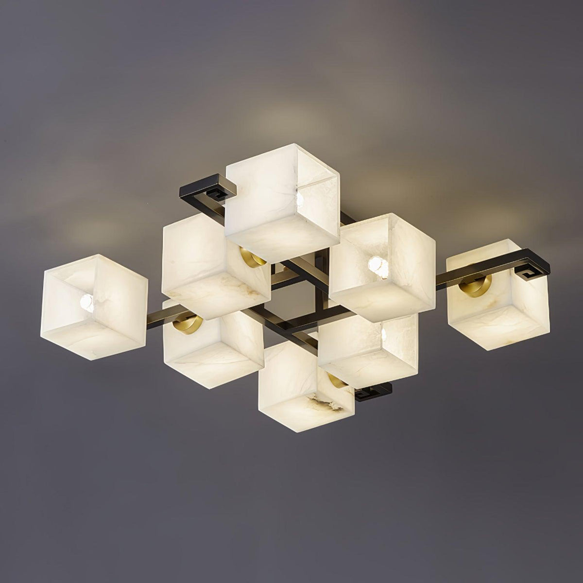 Cubist Alabaster Cluster Ceiling Lamp - Zelno Lighting