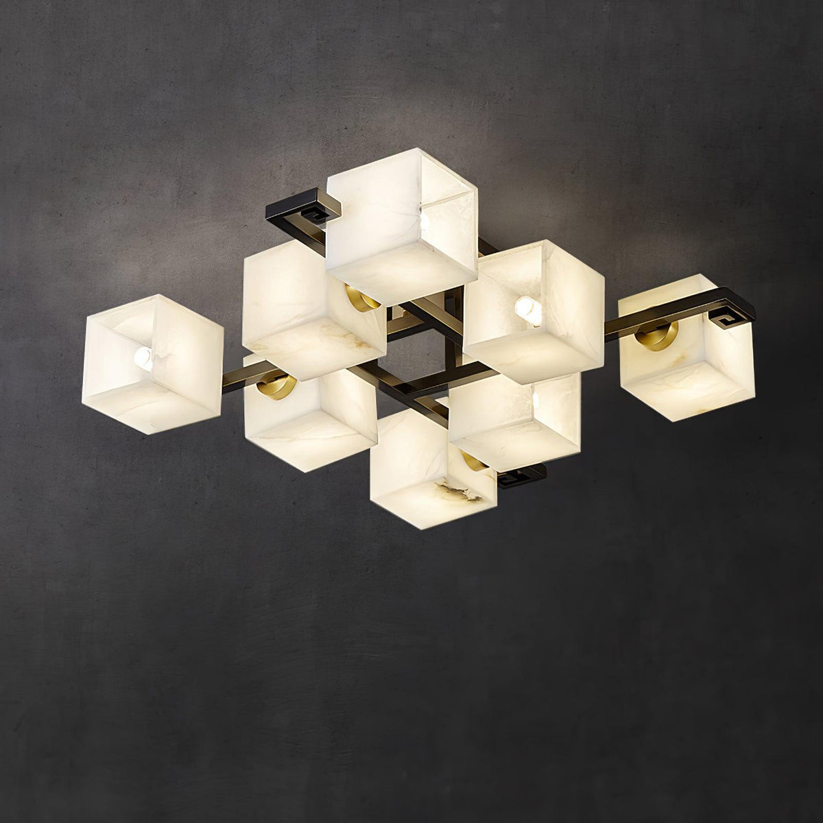 Cubist Alabaster Cluster Ceiling Lamp - Zelno Lighting