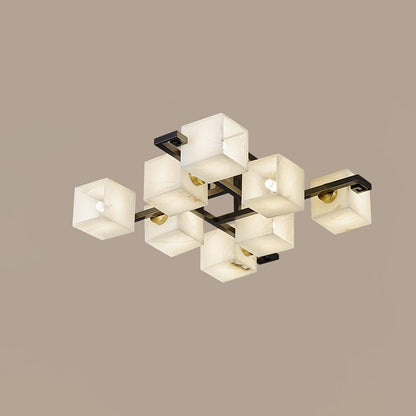 Cubist Alabaster Cluster Ceiling Lamp - Zelno Lighting