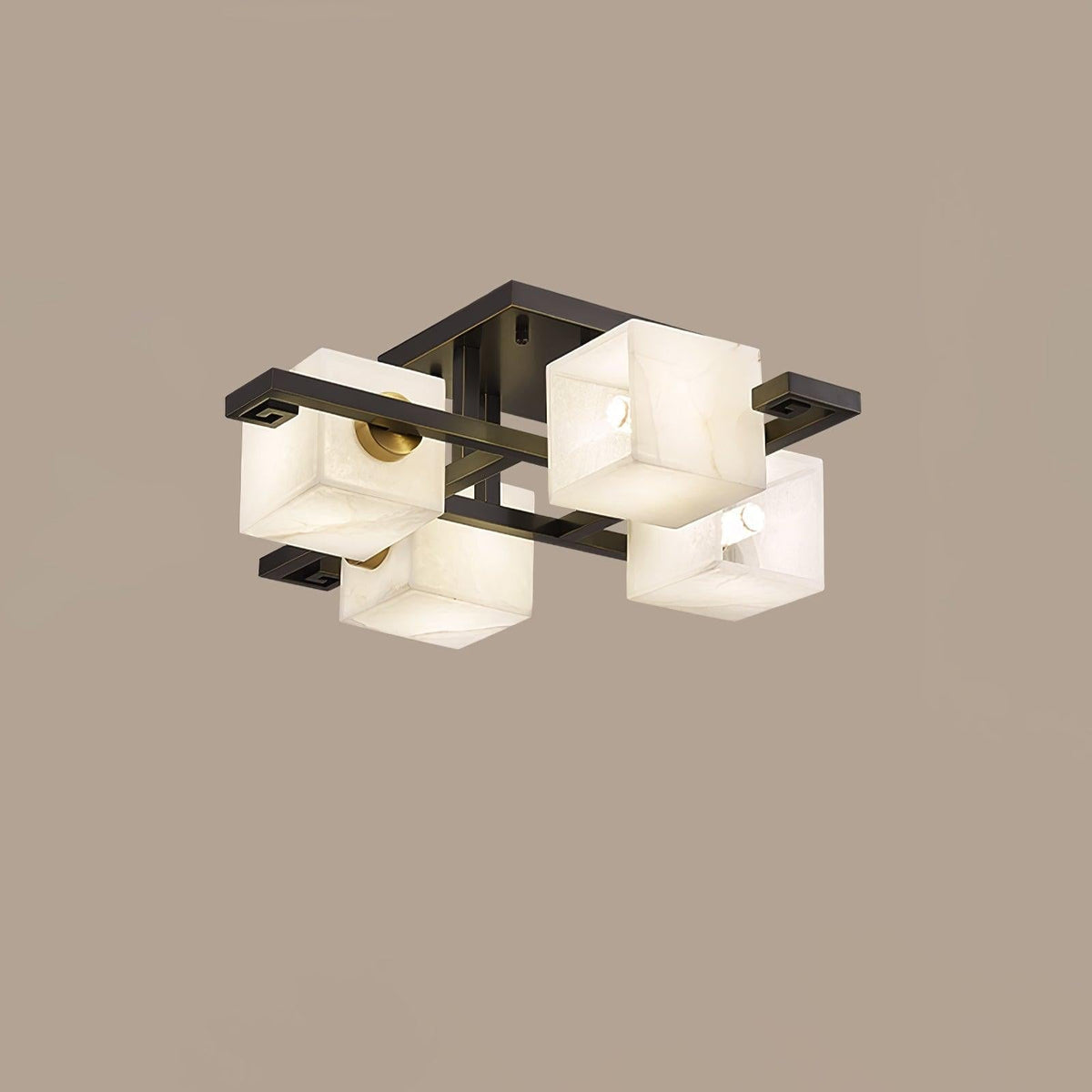 Cubist Alabaster Cluster Ceiling Lamp - Zelno Lighting