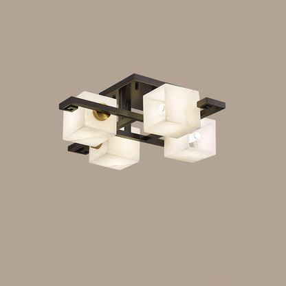 Cubist Alabaster Cluster Ceiling Lamp - Zelno Lighting