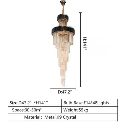 Cyrus Multiple Tier Crystal Chandelier - Zelno